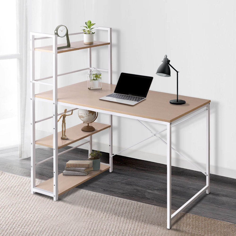 Artiss Computer Desk Shelf Oak 120CM - Cosy Abode