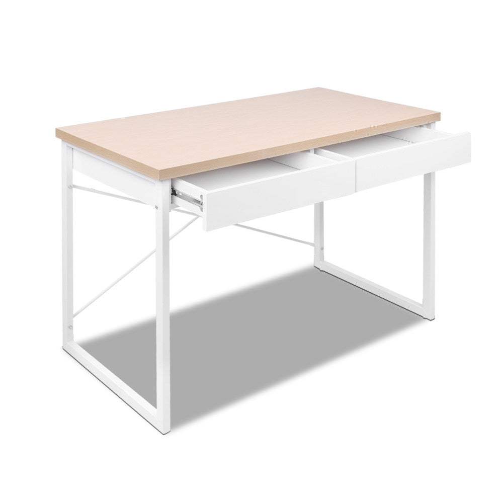 Artiss Computer Desk Drawer Storage Oak 100CM - Cosy Abode