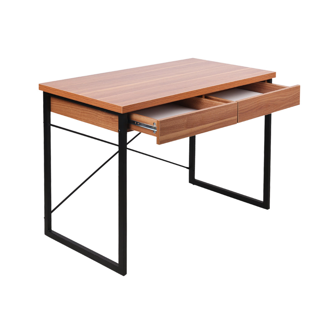 Artiss Computer Desk Drawer Storage Walnut 100CM - Cosy Abode