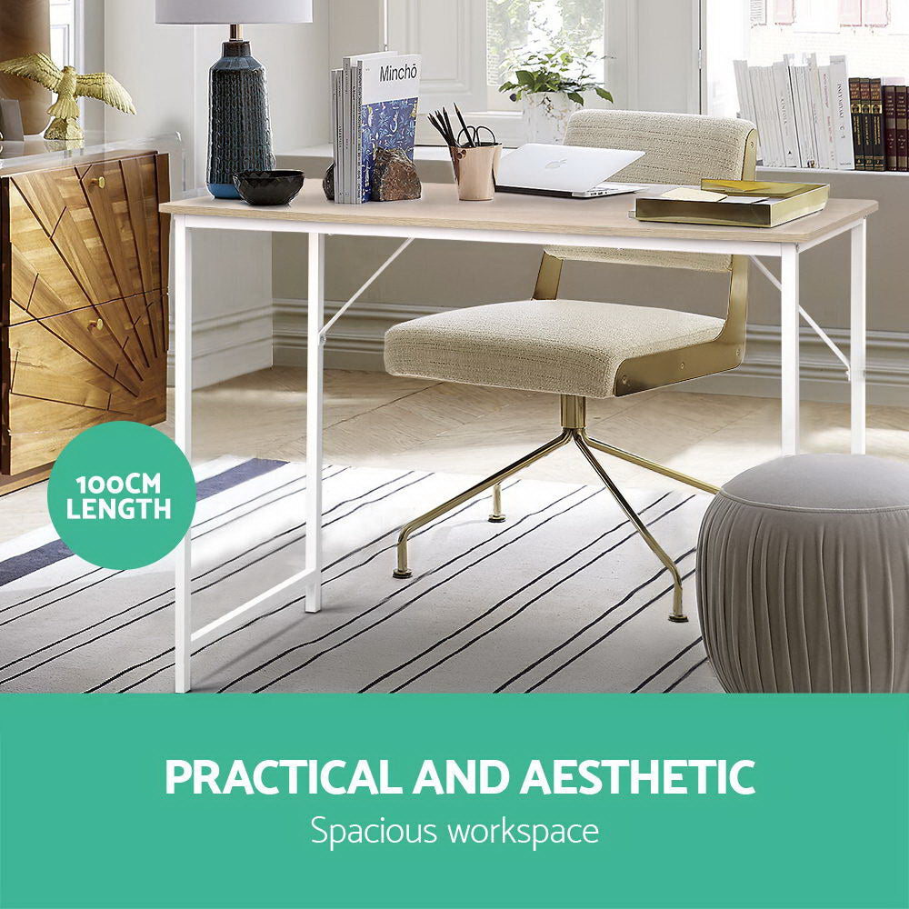 Artiss Computer Desk Oak 100CM - Cosy Abode