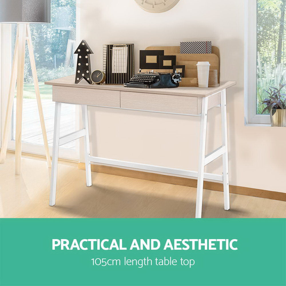 Artiss Computer Desk Drawer Cabinet Oak 100CM - Cosy Abode