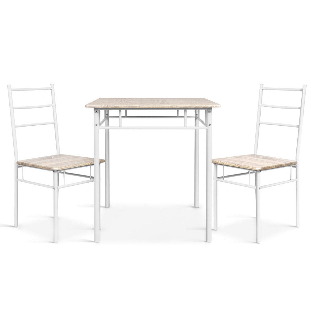 Artiss Breakfast Table And 2 Chairs Set - Natural Oak - Cosy Abode
