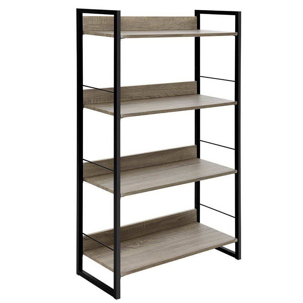 Artiss Bookshelf 4 Tiers - NOE Black and Oak - Cosy Abode