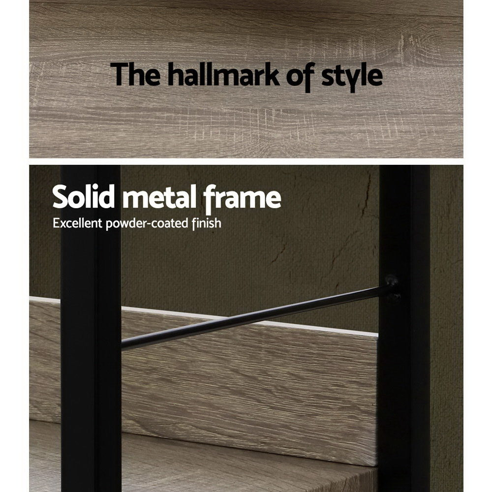 Artiss Bookshelf 4 Tiers - NOE Black and Oak - Cosy Abode
