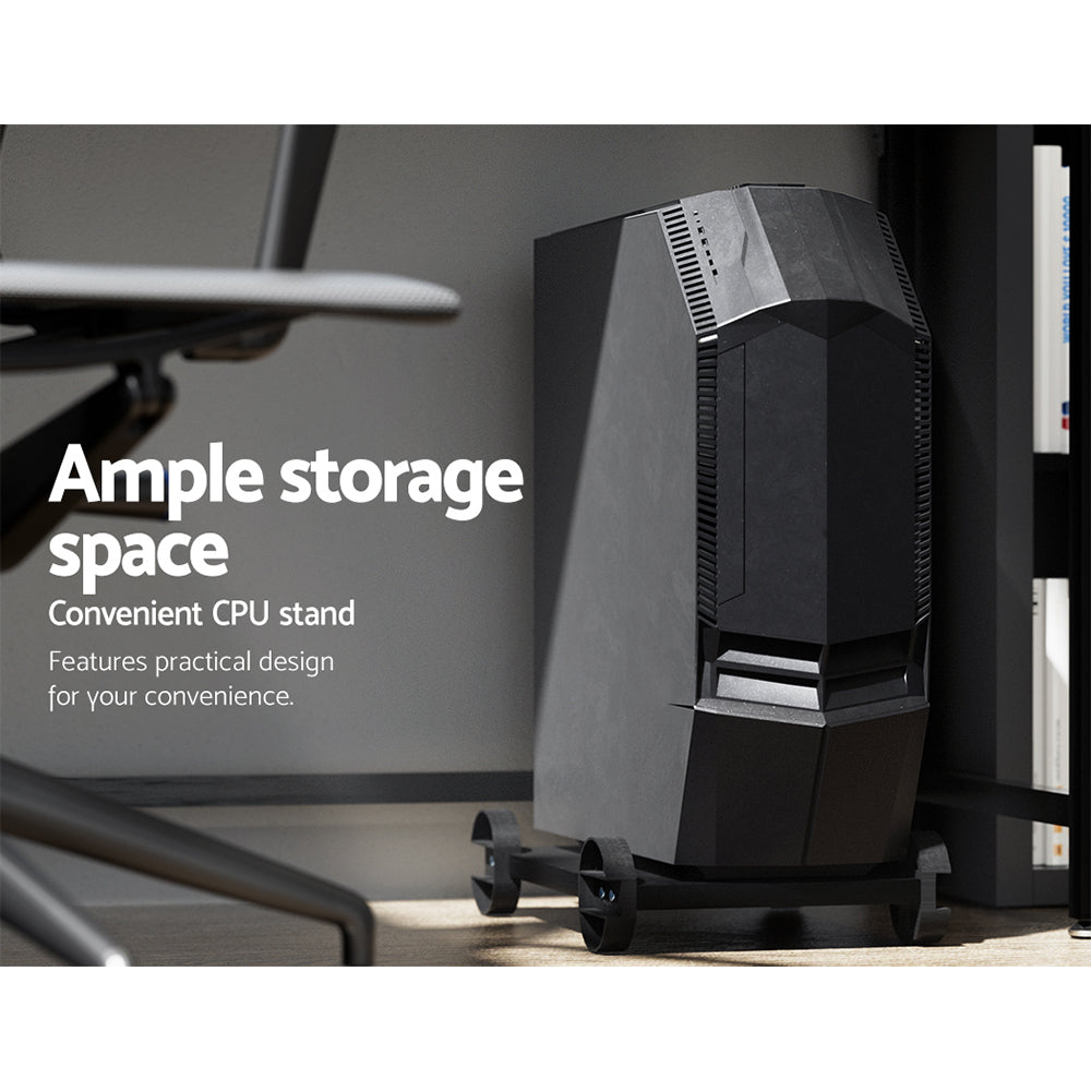 Artiss Computer Desk L-Shape CPU Stand Black 147CM - Cosy Abode