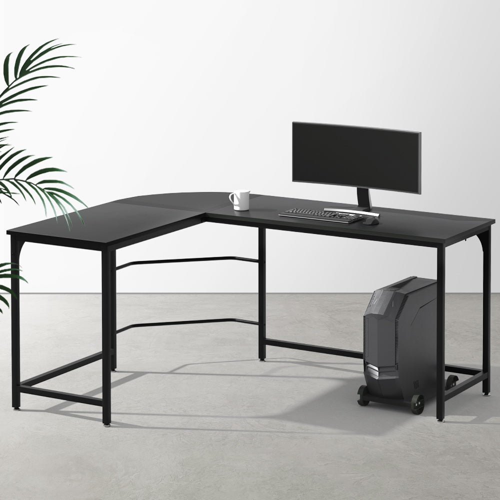 Artiss Computer Desk L-Shape CPU Stand Black 147CM - Cosy Abode