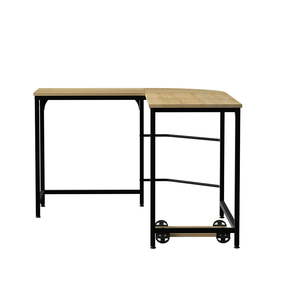 Artiss Computer Desk L-Shape CPU Stand Oak 147CM - Cosy Abode