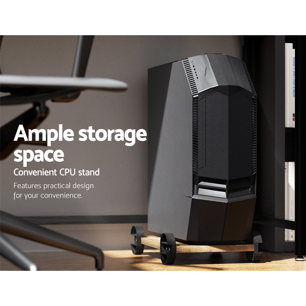 Artiss Computer Desk L-Shape CPU Stand Oak 147CM - Cosy Abode