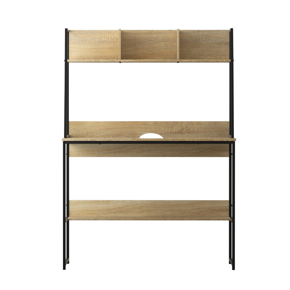 Artiss Computer Desk Bookshelf Storage 100CM Oak - Cosy Abode
