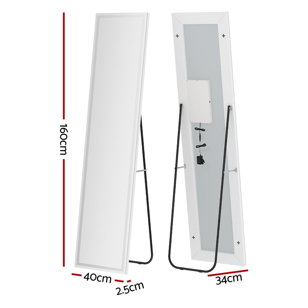 Embellir Full-Length Floor Wall Mirrors LED Light 160cm x 40cm - Cosy Abode
