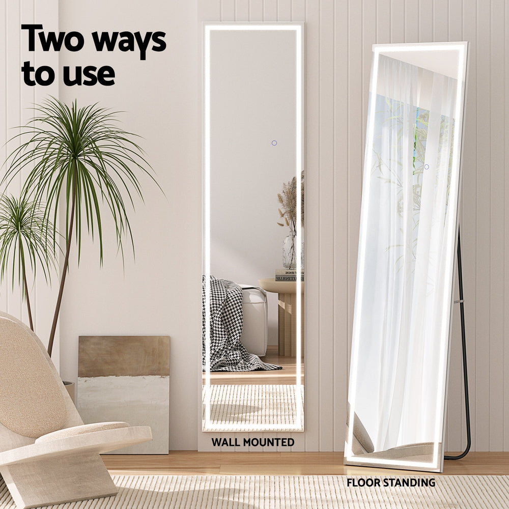 Embellir Full-Length Floor Wall Mirrors LED Light 160cm x 40cm - Cosy Abode