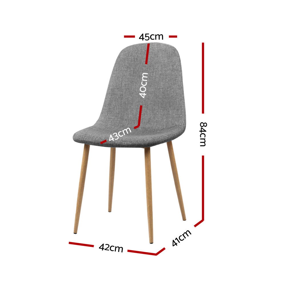 Artiss Dining Chairs Set of 4 Linen Curved Slope Grey - Cosy Abode