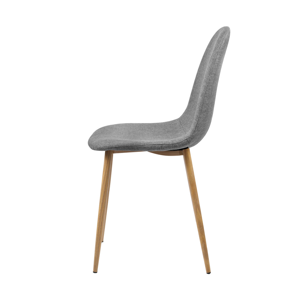 Artiss Dining Chairs Set of 4 Linen Curved Slope Grey - Cosy Abode
