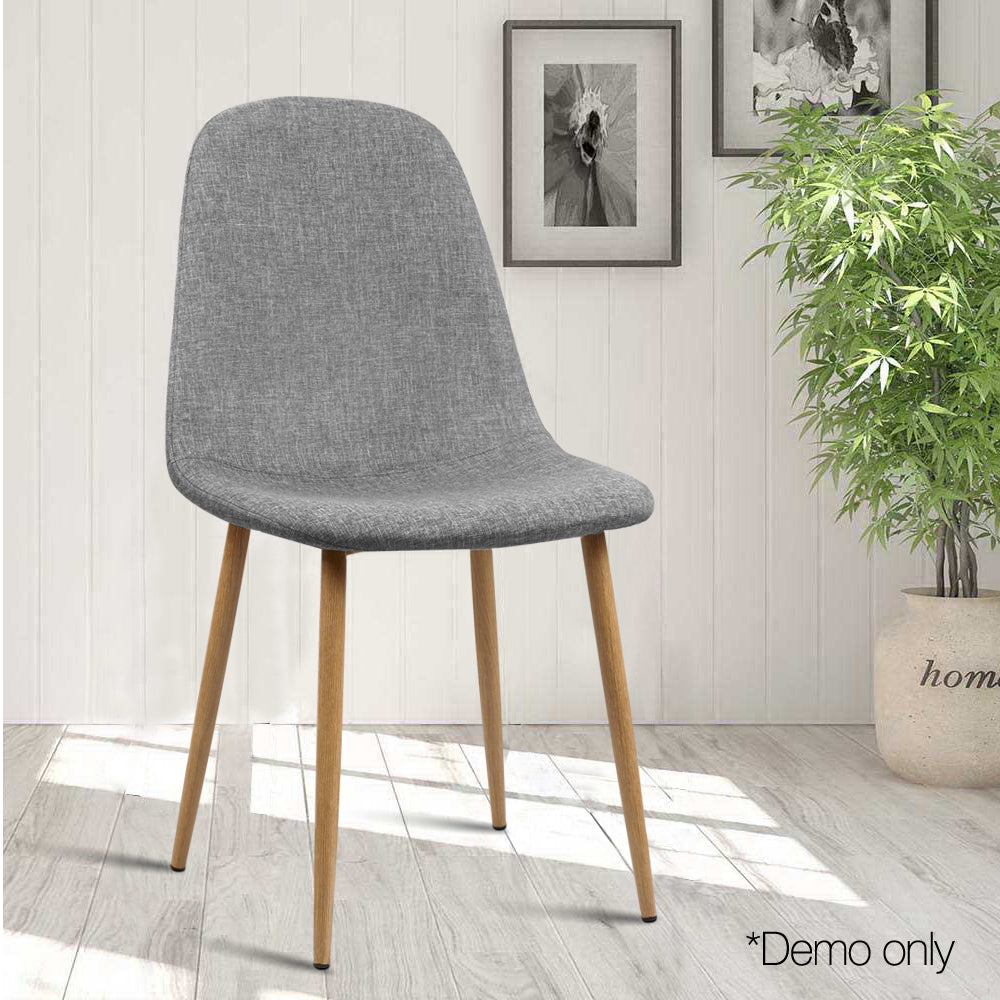 Artiss Dining Chairs Set of 4 Linen Curved Slope Grey - Cosy Abode