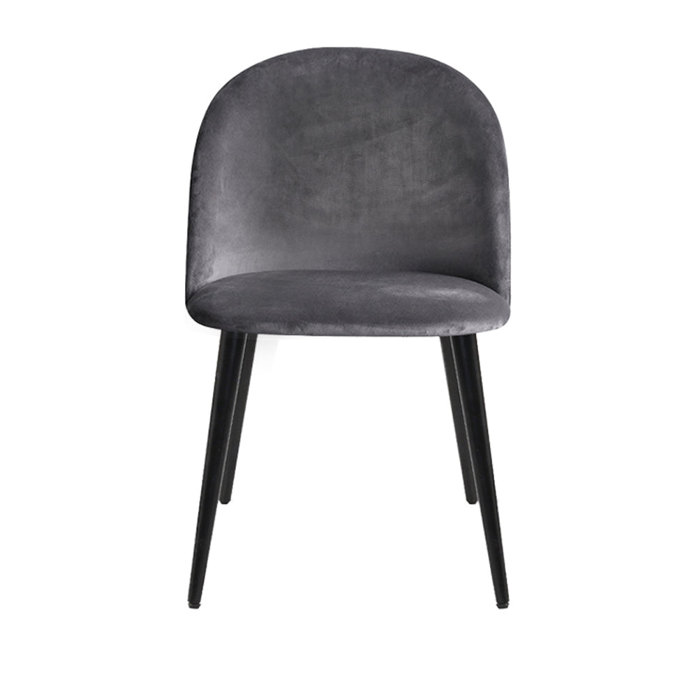 Artiss Dining Chairs Set of 2 Velvet Solid Curved Dark Grey - Cosy Abode