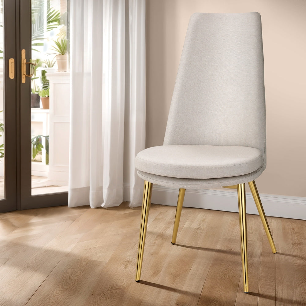 Artiss Dining Chairs Set of 2 Linen Fabric High Back Beige - Cosy Abode