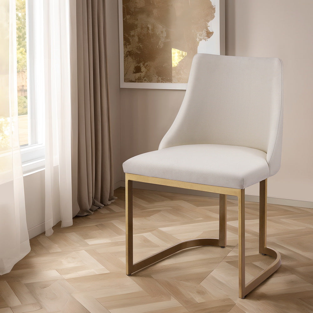 Artiss Dining Chairs Set of 2 Linen Fabric Frame Beige - Cosy Abode