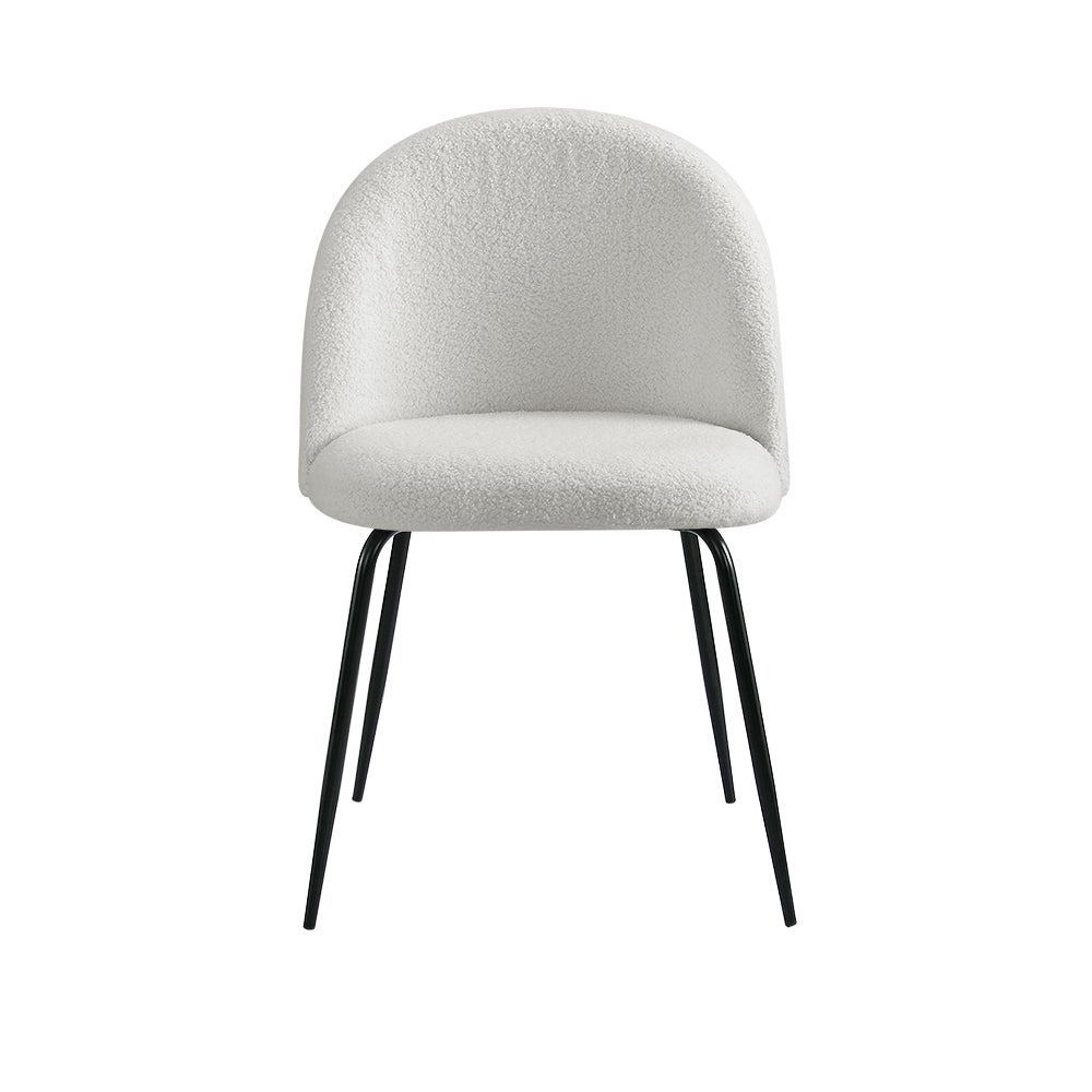 Artiss Dining Chairs Set of 2 Sherpa Boucle White - Cosy Abode