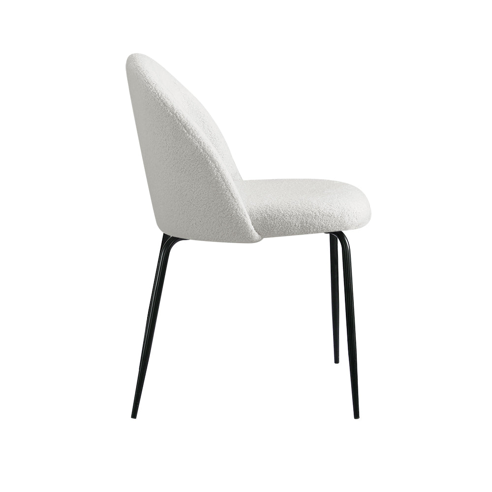 Artiss Dining Chairs Set of 2 Sherpa Boucle White - Cosy Abode