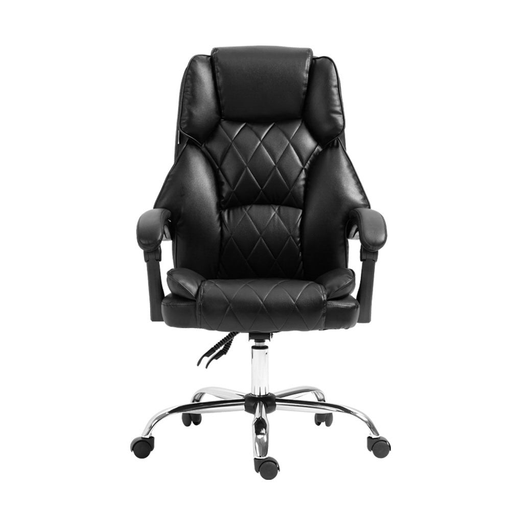 Artiss Executive Office Chair Leather Recliner Black - Cosy Abode