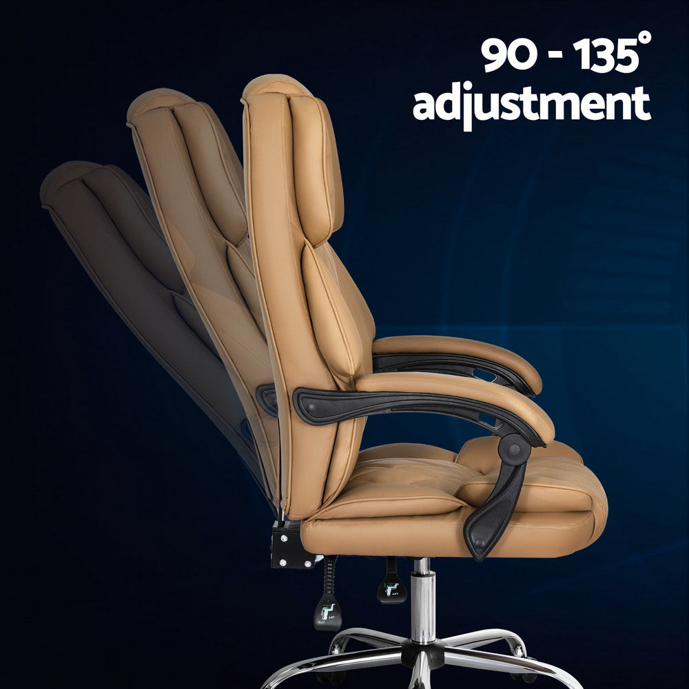 Artiss Executive Office Chair Leather Recliner Espresso - Cosy Abode