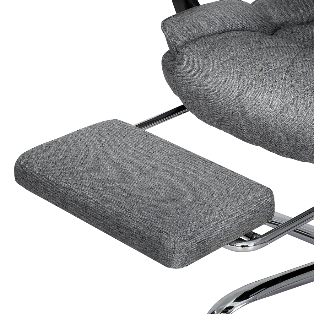 Artiss Executive Office Chair Fabric Footrest Grey - Cosy Abode