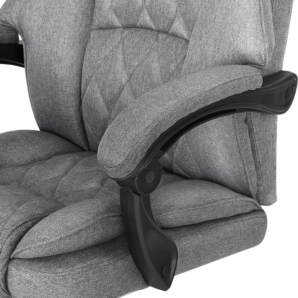 Artiss Executive Office Chair Fabric Footrest Grey - Cosy Abode