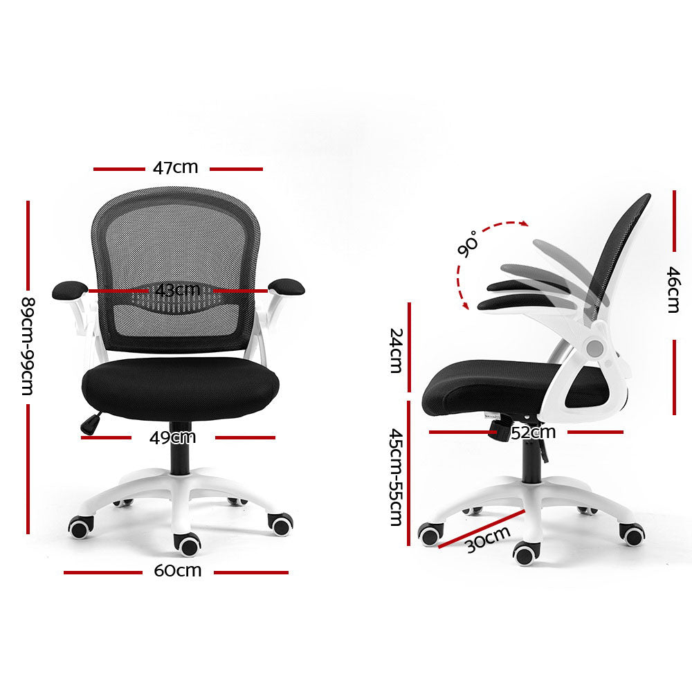 Artiss Mesh Office Chair Mid Back Black - Cosy Abode