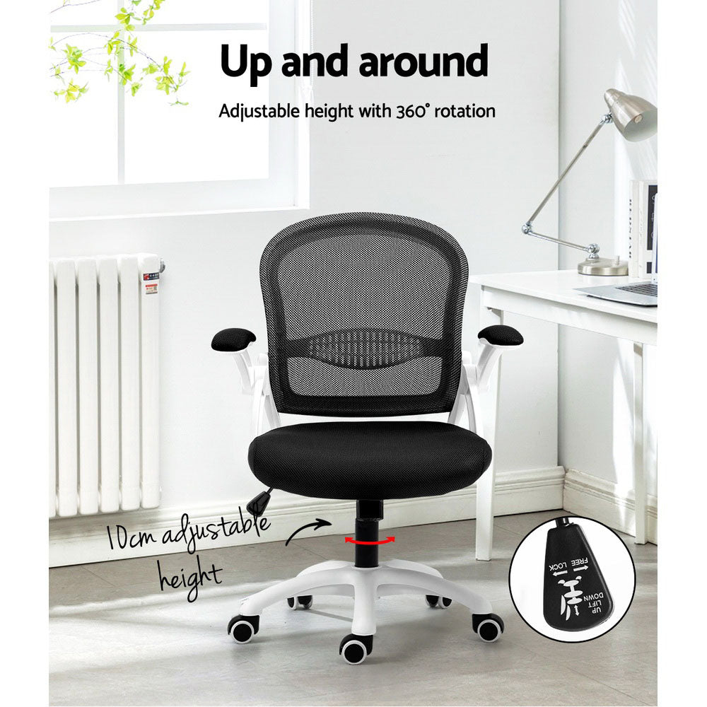 Artiss Mesh Office Chair Mid Back Black - Cosy Abode