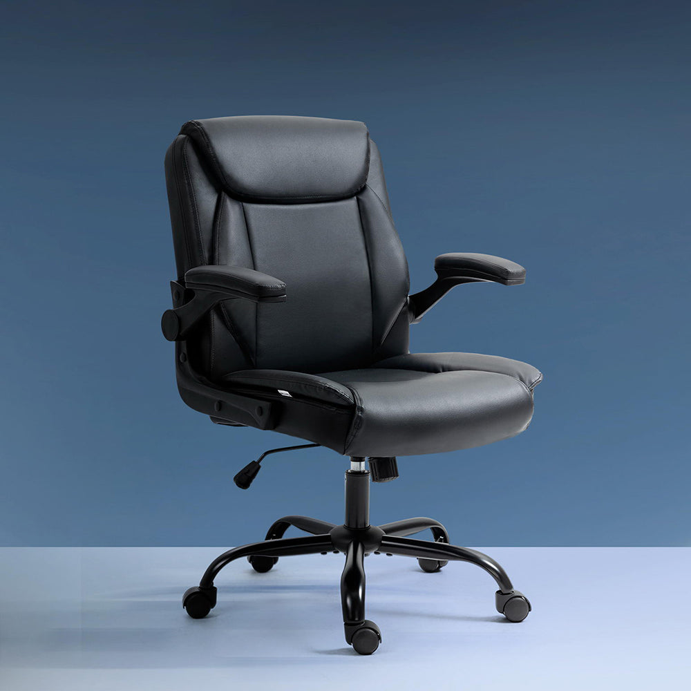 Artiss Executive Office Chair Mid Back Black - Cosy Abode