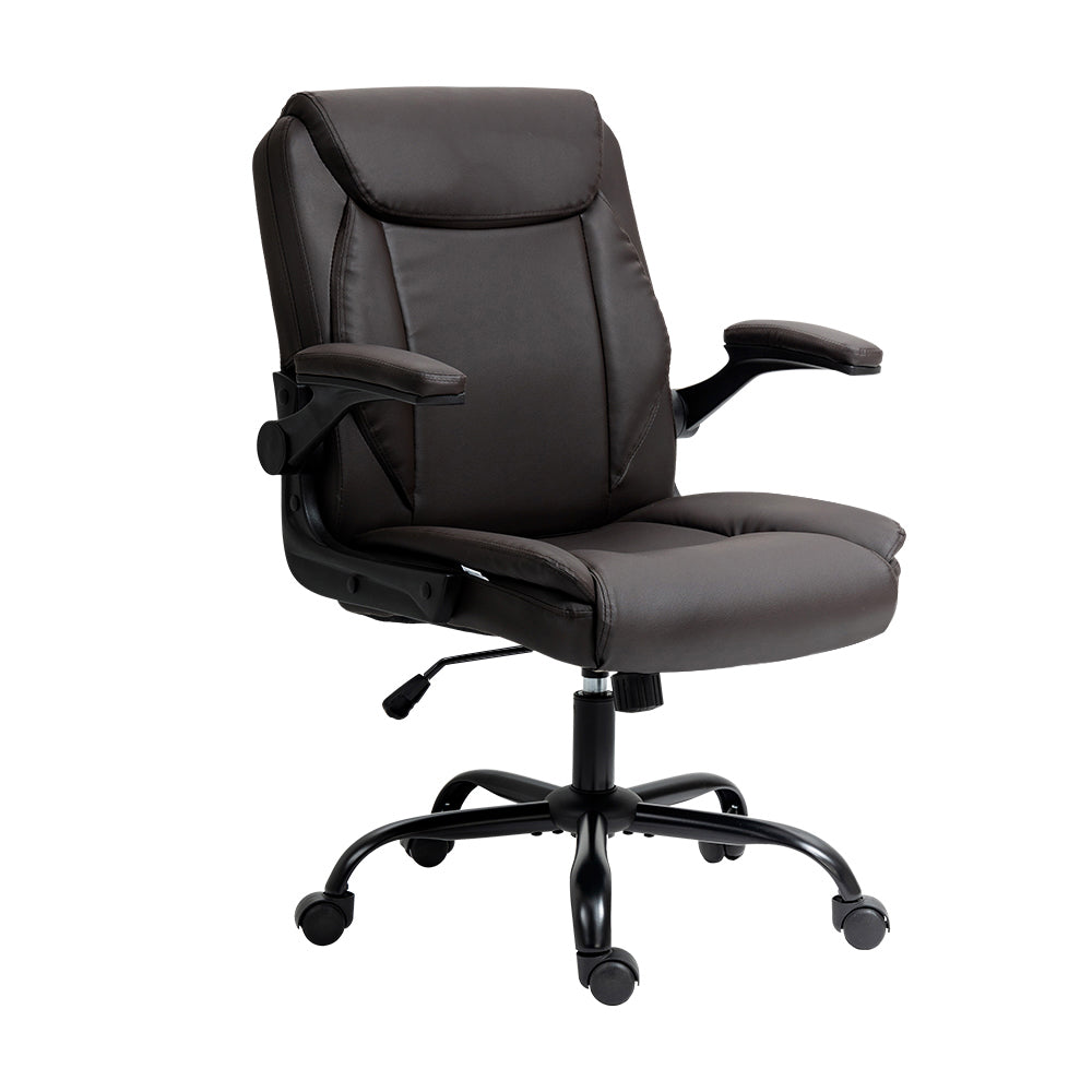 Artiss Executive Office Chair Mid Back Brown - Cosy Abode