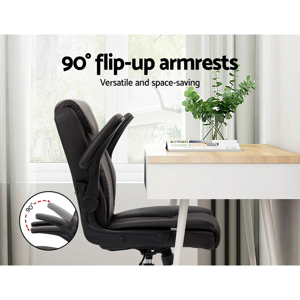 Artiss Executive Office Chair Mid Back Brown - Cosy Abode