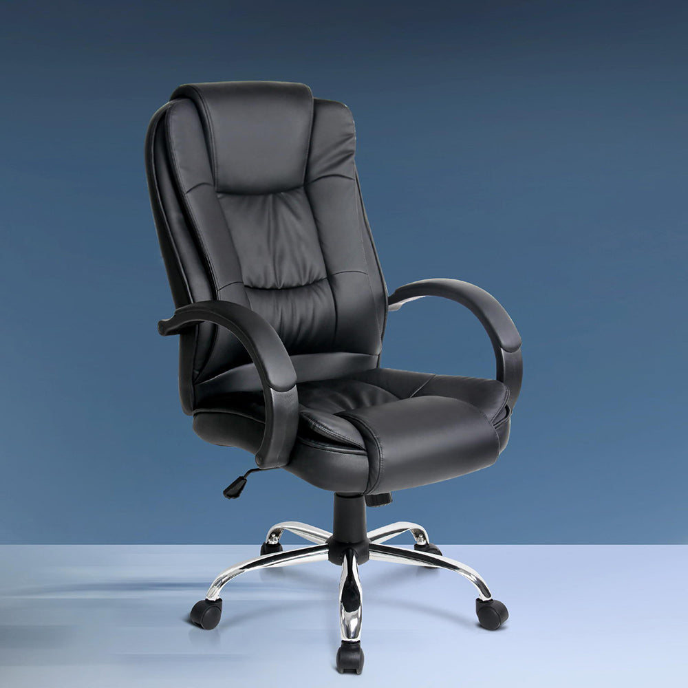 Artiss Executive Office Chair Leather Tilt Black - Cosy Abode