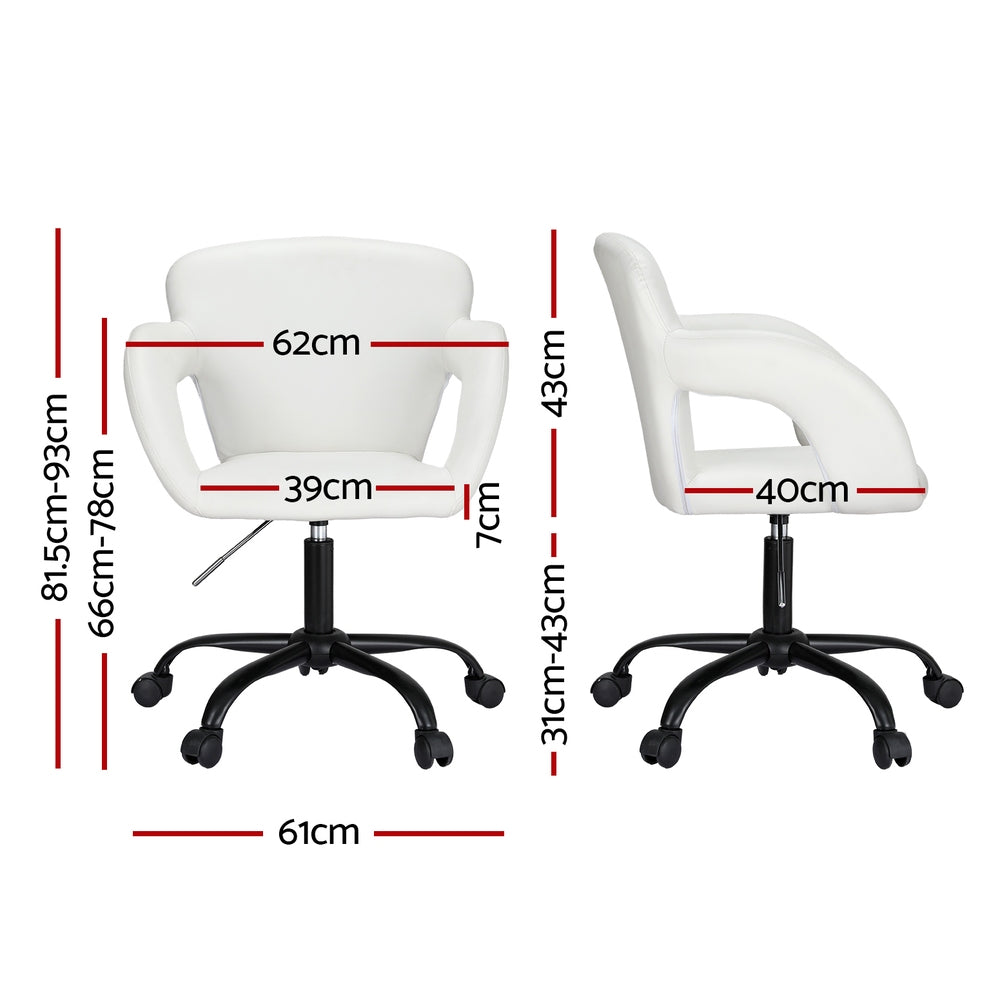 Artiss Office Chair Mid Back White - Cosy Abode