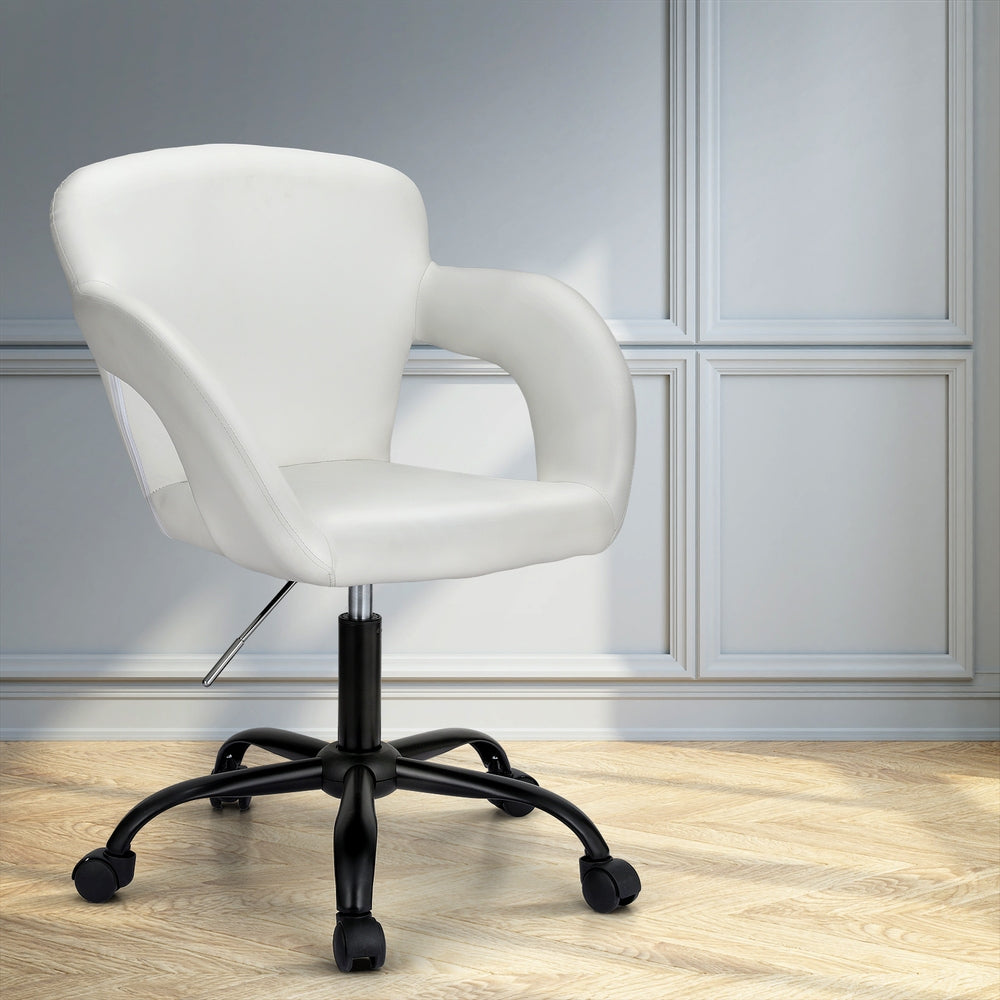 Artiss Office Chair Mid Back White - Cosy Abode