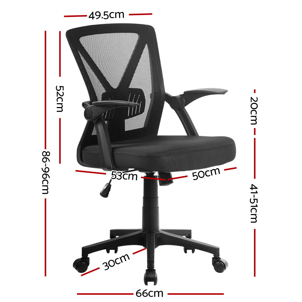Artiss Mesh Office Chair Mid Back Black - Cosy Abode