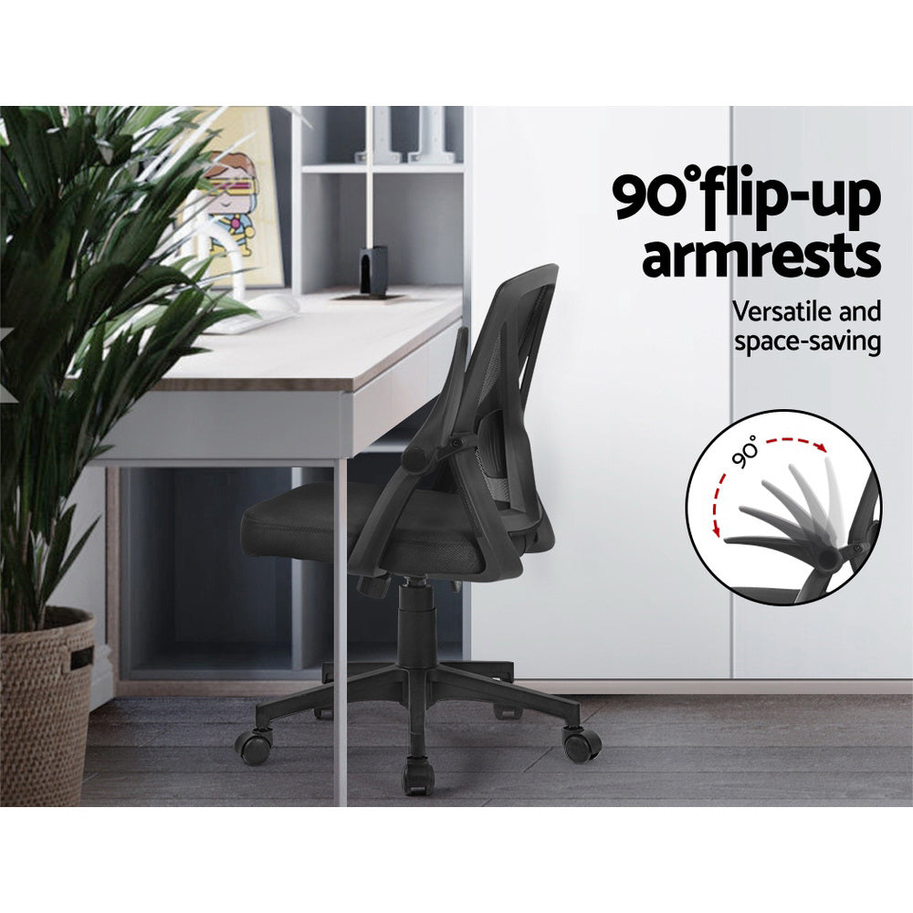 Artiss Mesh Office Chair Mid Back Black - Cosy Abode