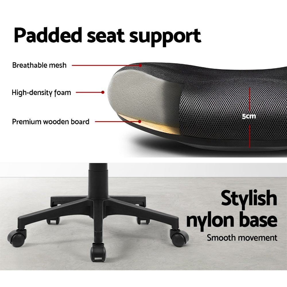 Artiss Mesh Office Chair Mid Back Black - Cosy Abode