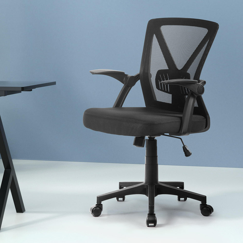 Artiss Mesh Office Chair Mid Back Black - Cosy Abode