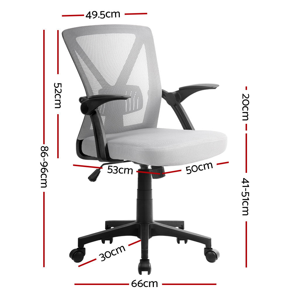 Artiss Mesh Office Chair Mid Back Grey - Cosy Abode