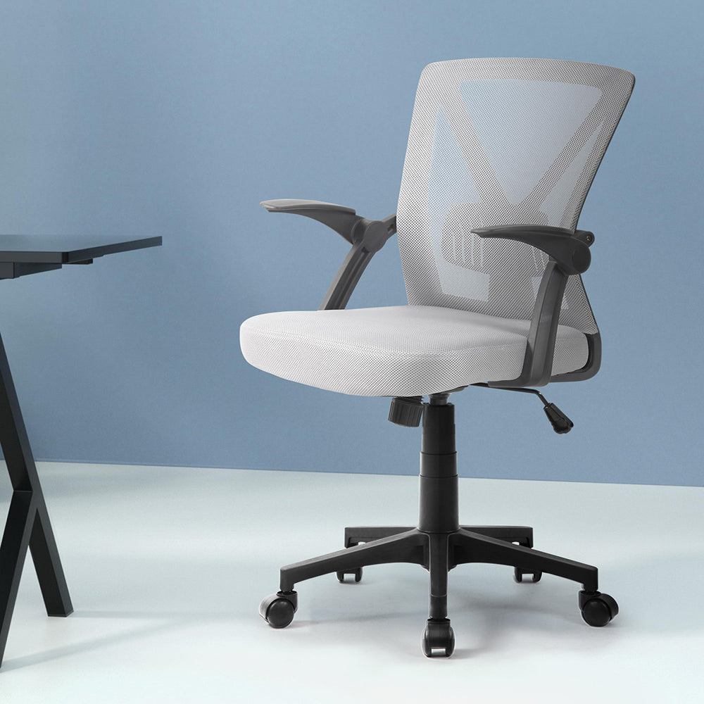 Artiss Mesh Office Chair Mid Back Grey - Cosy Abode