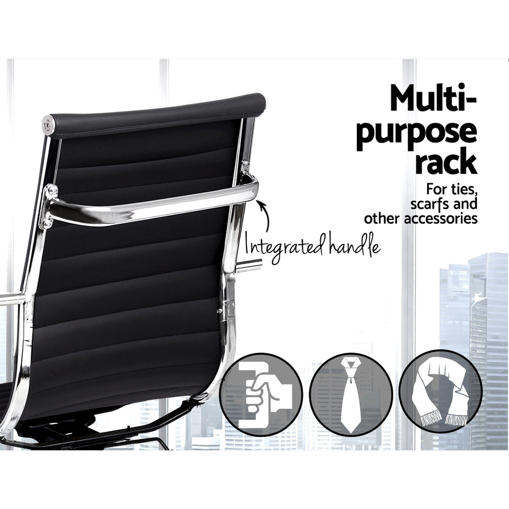 Artiss Office Chair Drafting Stool Leather Chairs Black - Cosy Abode