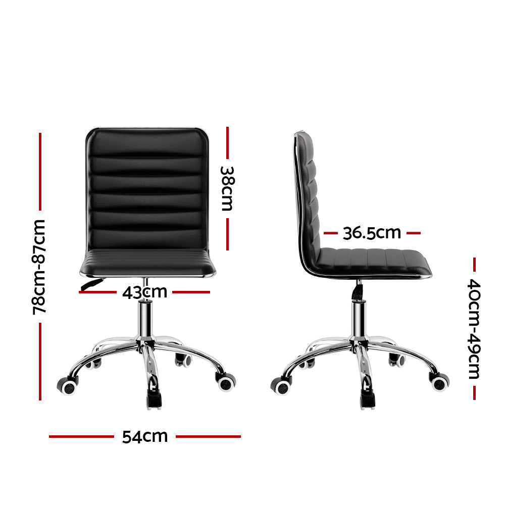 Artiss Office Chair Conference Chairs PU Leather Low Back Black - Cosy Abode