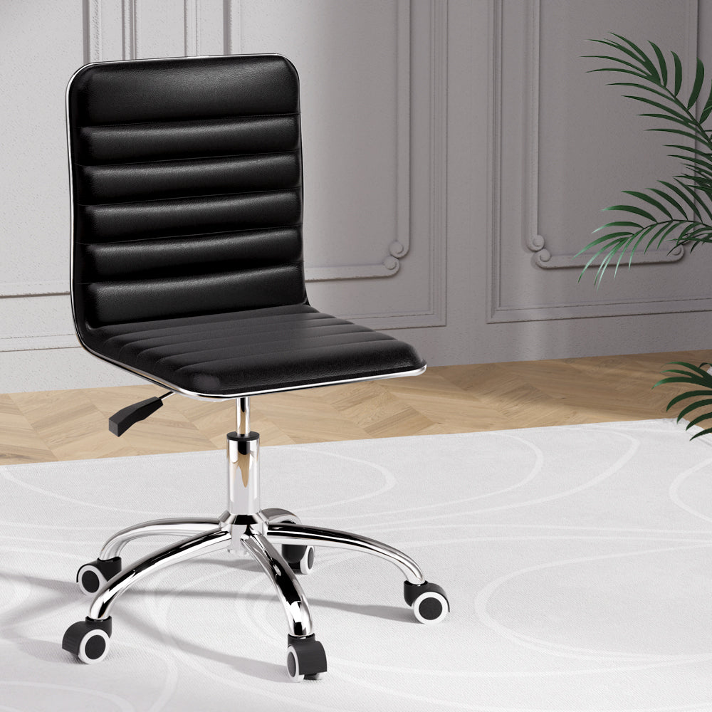 Artiss Office Chair Conference Chairs PU Leather Low Back Black - Cosy Abode