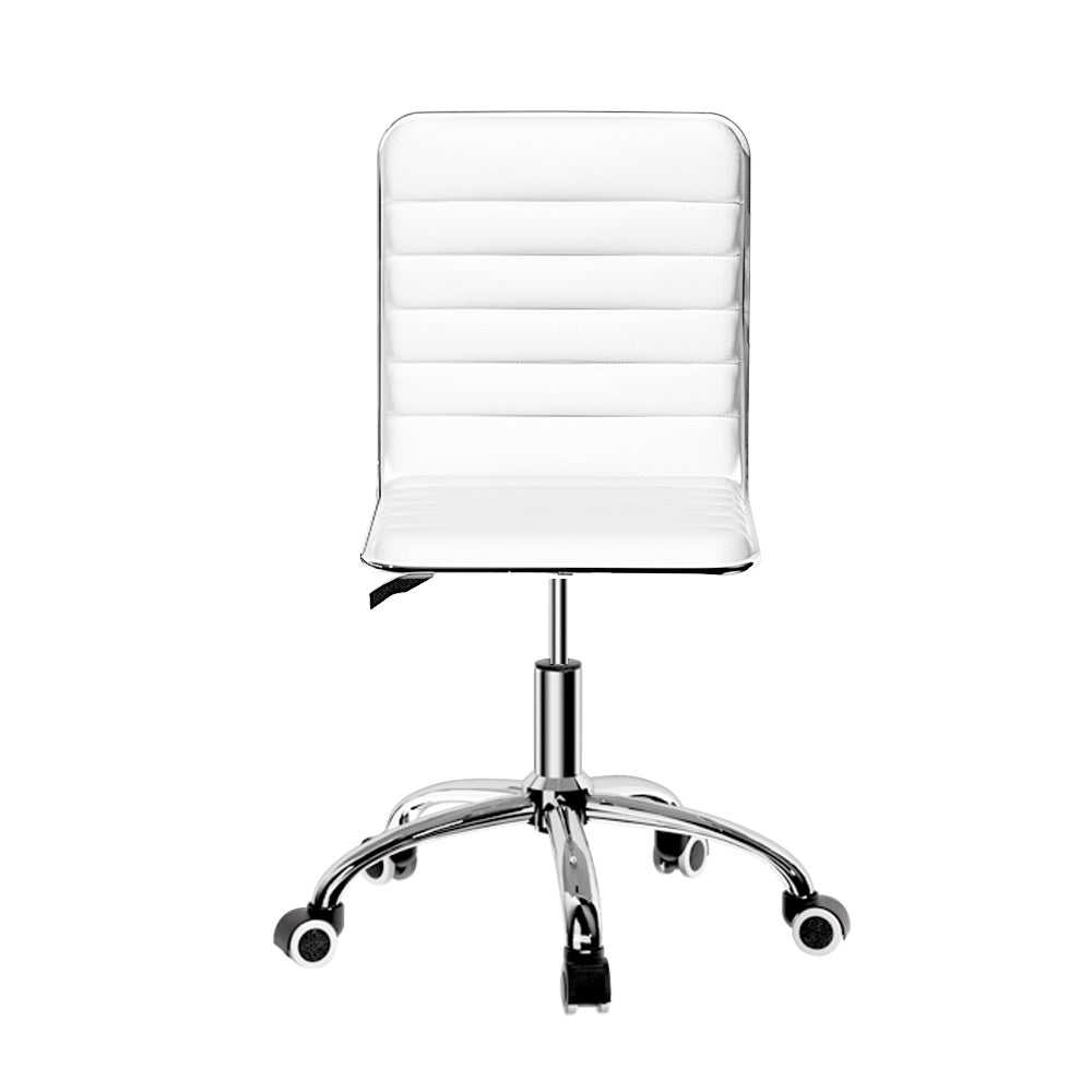 Artiss Office Chair Conference Chairs PU Leather Low Back White - Cosy Abode
