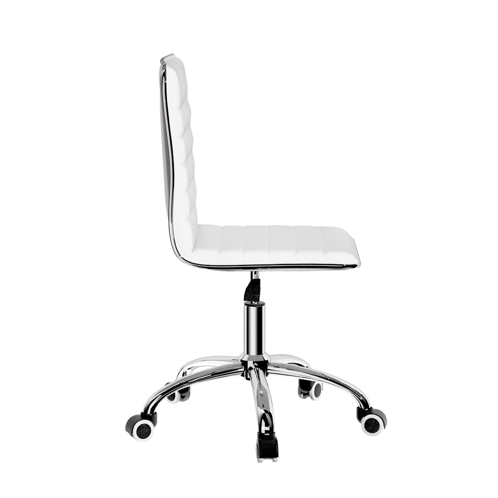 Artiss Office Chair Conference Chairs PU Leather Low Back White - Cosy Abode