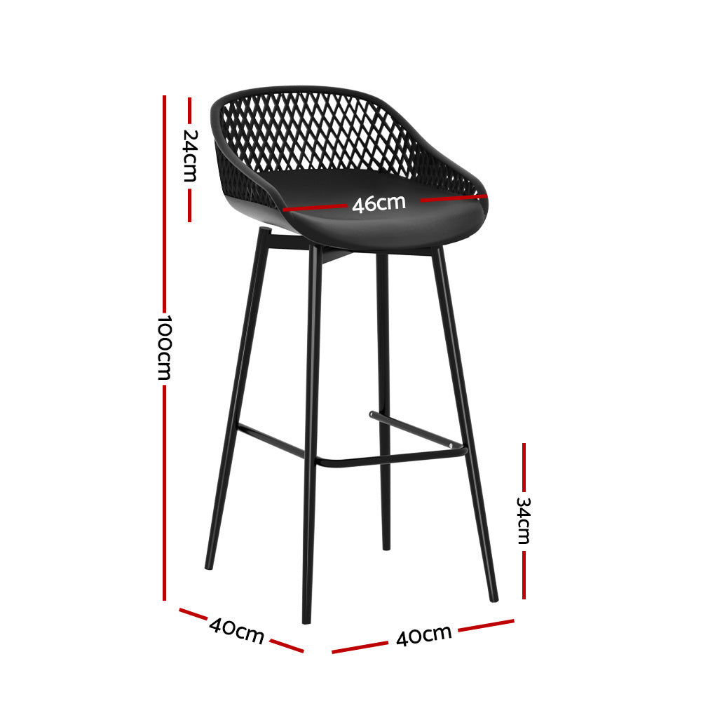 Gardeon 4-Piece Outdoor Bar Stools Plastic Metal Dining Chair Balcony - Cosy Abode