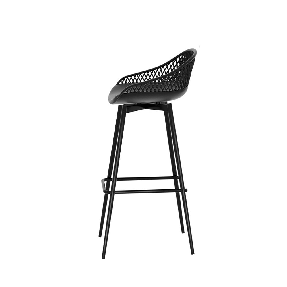Gardeon 4-Piece Outdoor Bar Stools Plastic Metal Dining Chair Balcony - Cosy Abode