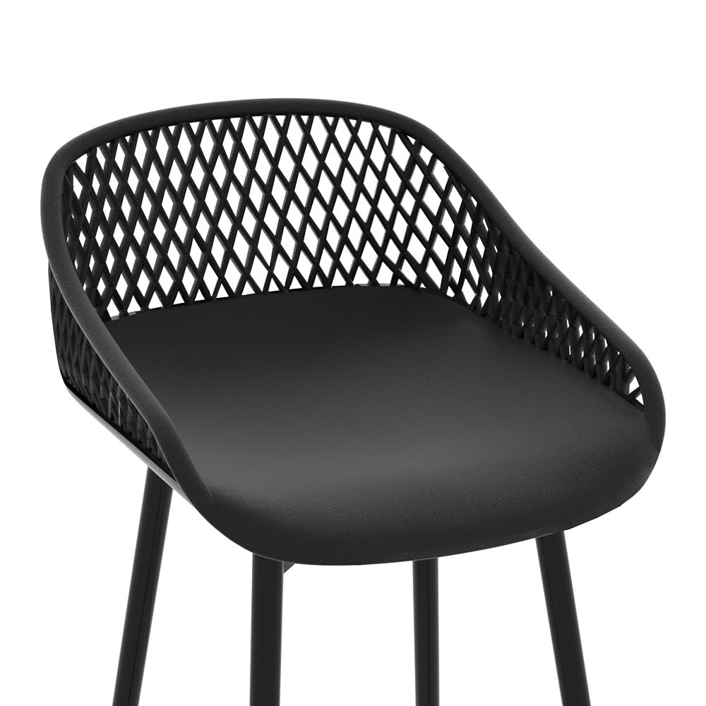 Gardeon 4-Piece Outdoor Bar Stools Plastic Metal Dining Chair Balcony - Cosy Abode