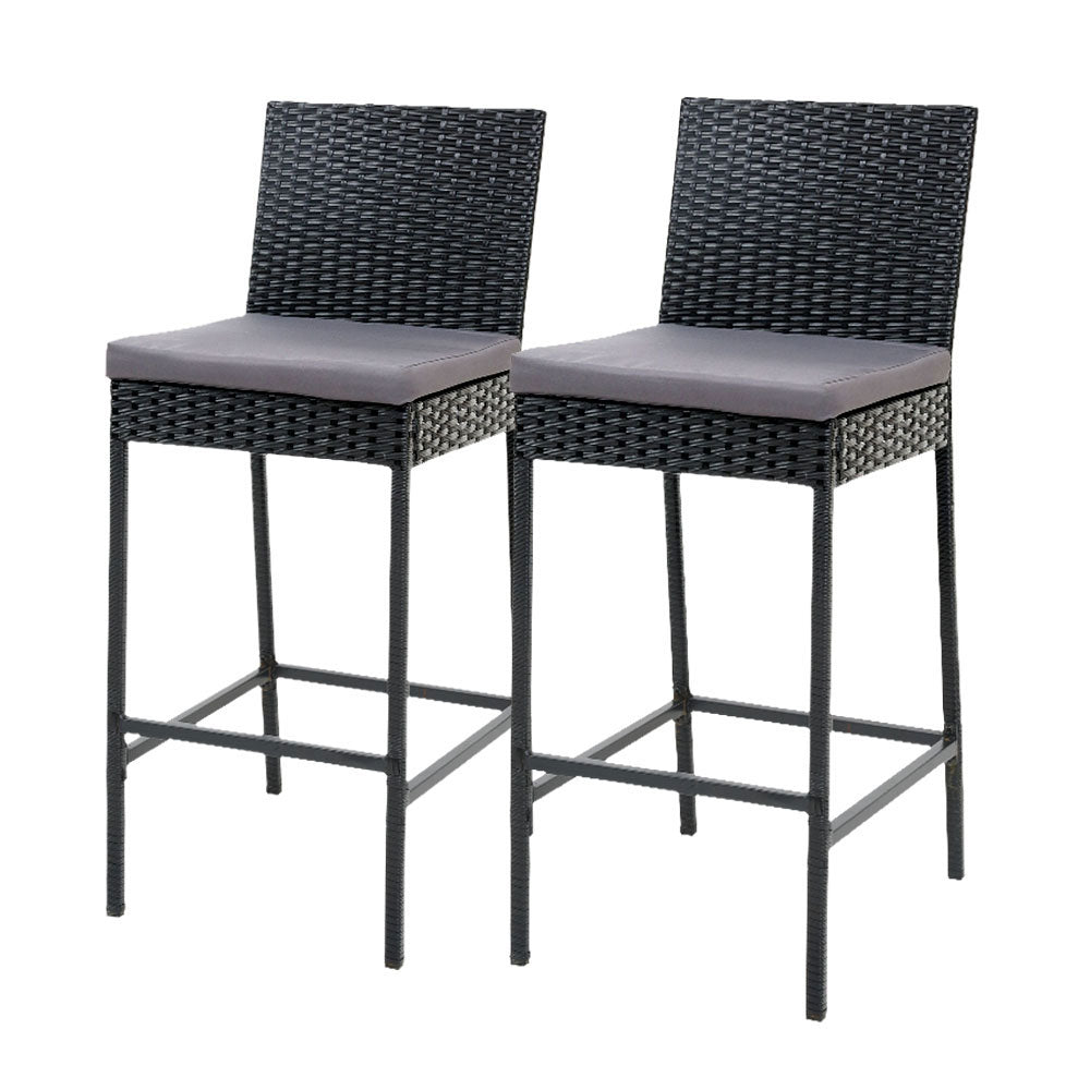 Gardeon 2-Piece Outdoor Bar Stools Dining Chair Bar Stools Rattan Furniture - Cosy Abode